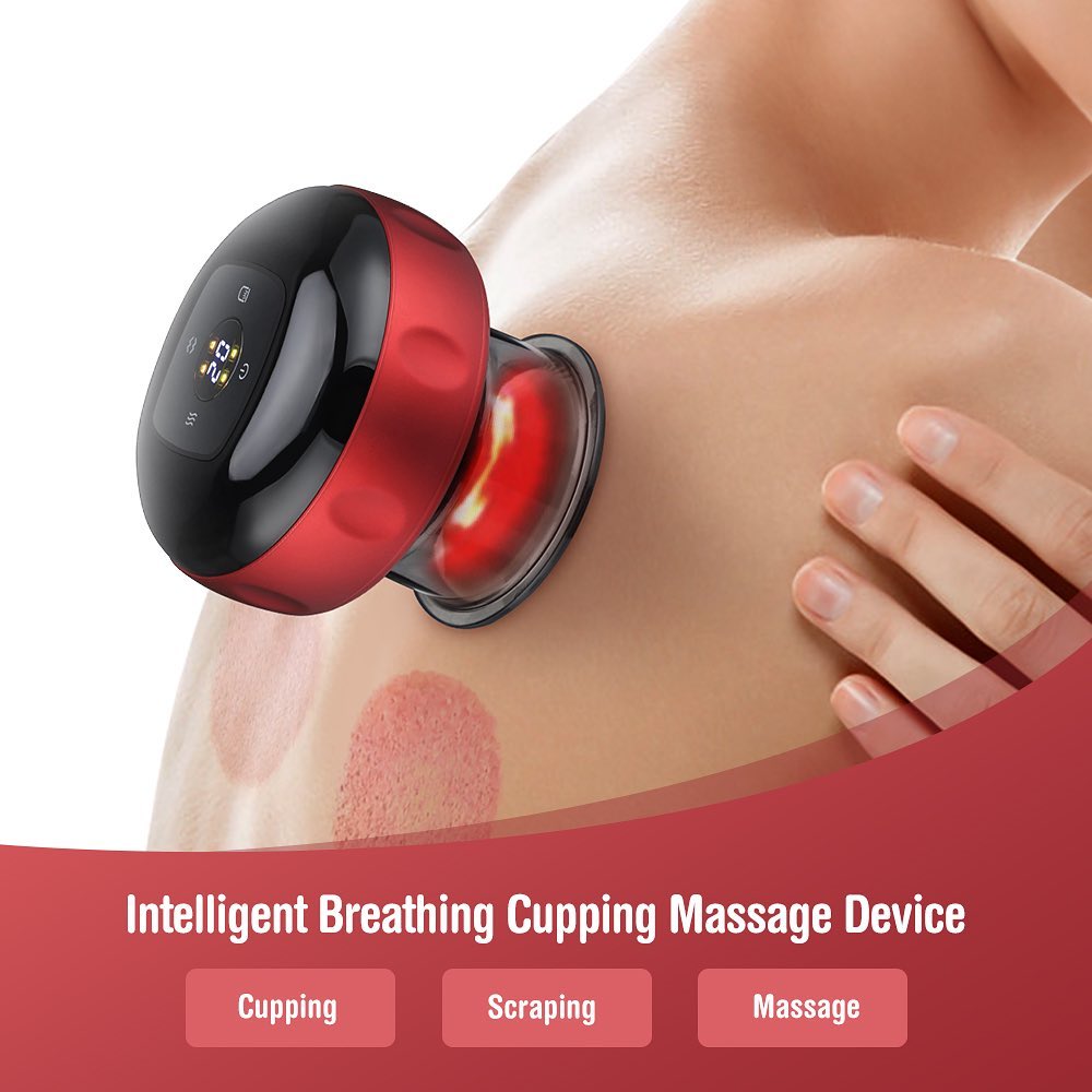 Smart Cupping Therapy Set 4-in-1 Rechargeable Electric Massager | Cellulite Remover, Gua Sha, Heating & Pain Relief