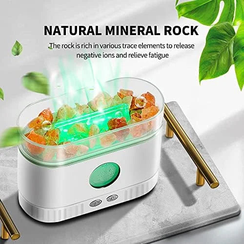 موزع الزيوت العطرية من Minlebao Salt Lamp بـ 7 ألوان متدرجة من مصابيح LED ومرطب بالموجات فوق الصوتية وموزع العلاج بالروائح