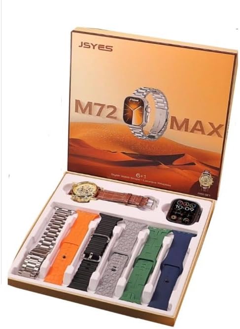 تأتي ساعة M72 Max الذكية مع 6 أحزمة ساعة JSYES الكلاسيكية كهدية.