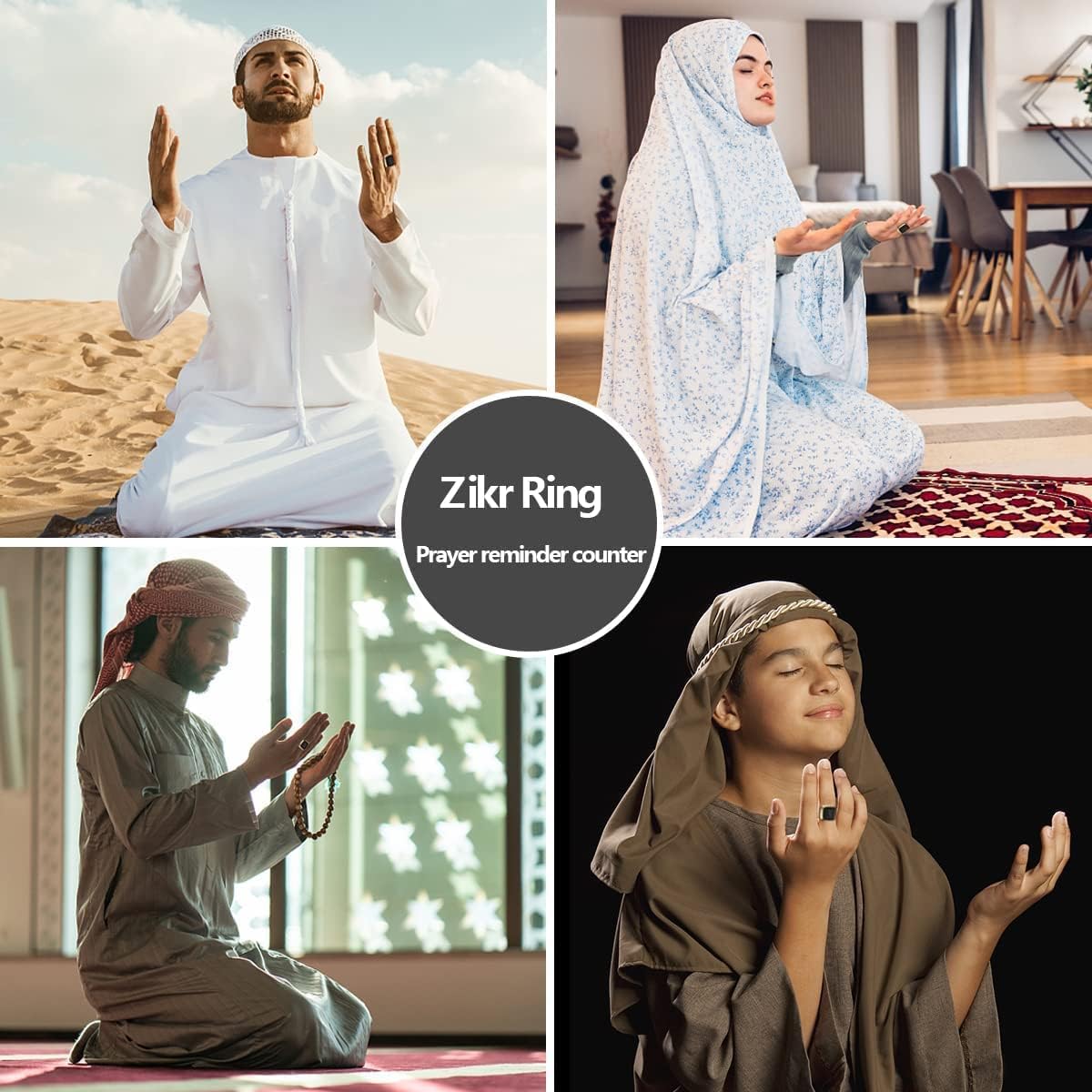 Smart Tasbih Zikr Ring- Muslim Prayer- Prayer timing reminder- OLED display